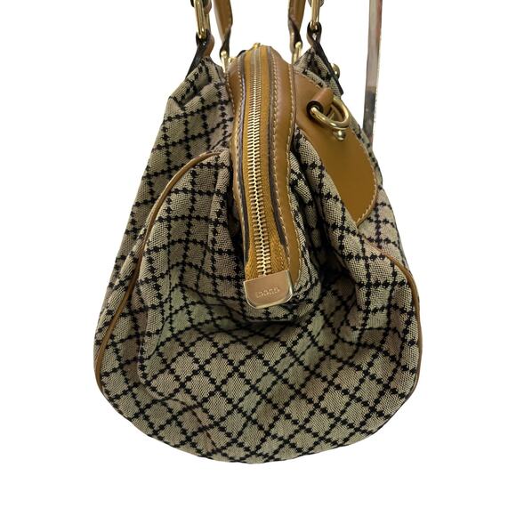 Gucci Sukey Medium Satchel 223974 Beige Diamante Canvas Leather Trim - Picture 7 of 16